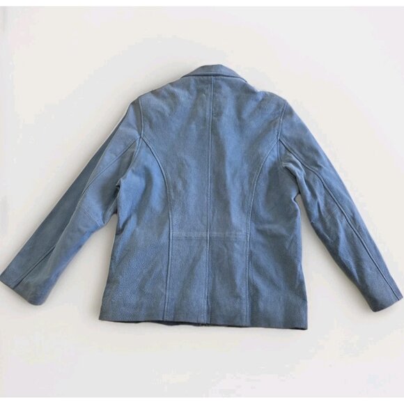 Wilsons Leather Kids Jacket Youth Girls XL Womens S/M Blue  Leather LS Lined VTG - Picture 14 of 16